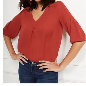 Pintuck V-Neck Blouse